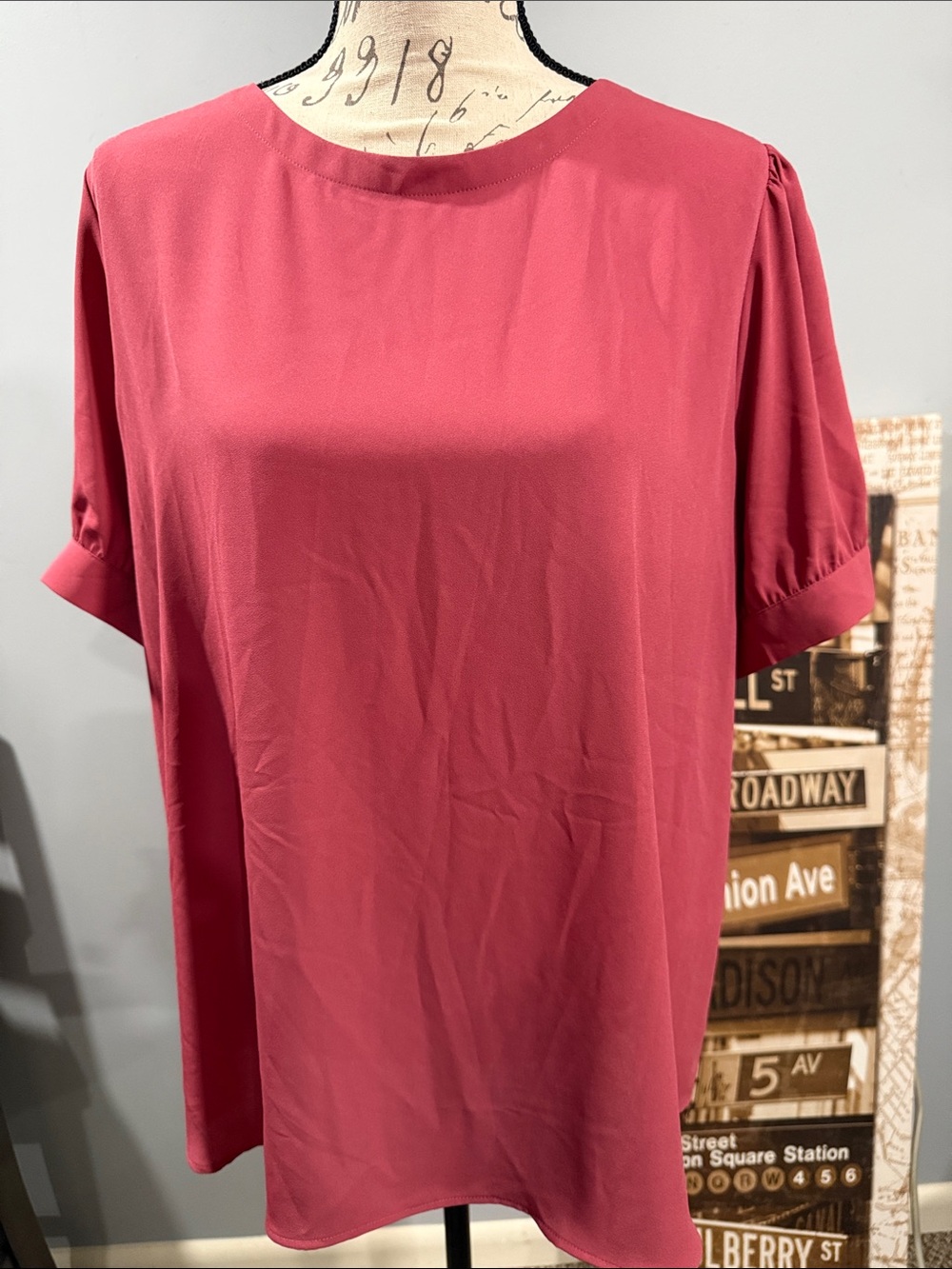 LOFT Rose Pink Short Sleeve Blouse